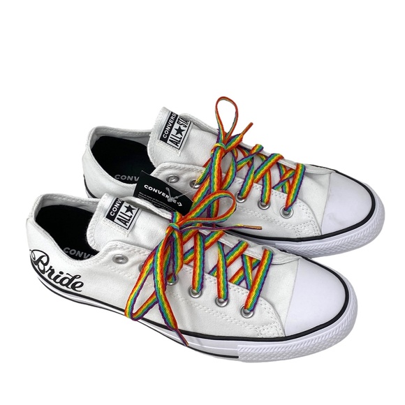 Converse Ctas OX Low Wedding White Canvas Women's Sneakers Custom 171213C- Multi - Picture 6 of 10